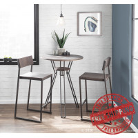 Lumisource T36-FOLIA ANE Folia Industrial Counter Table in Antique Metal and Espresso Bamboo